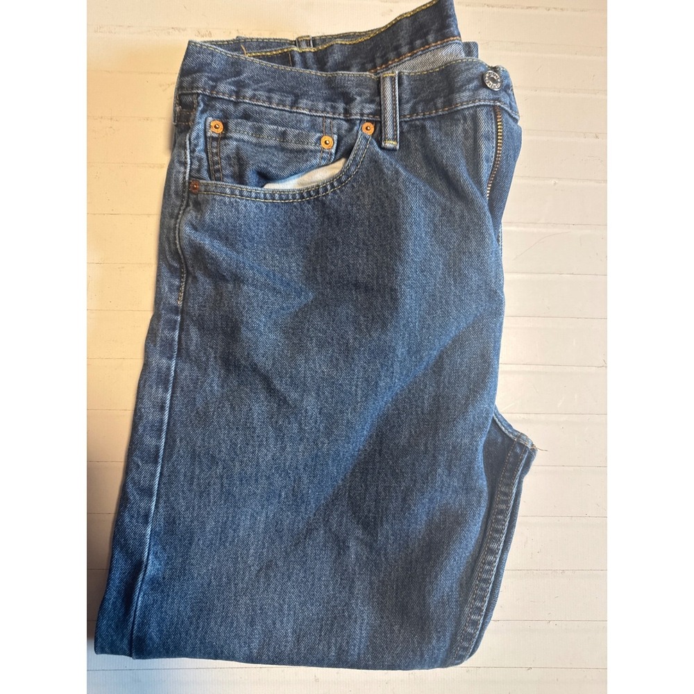 Levi's 505 Regular Fit Jeans Mens 38x32 Blue Excellent Straight Leg Denim